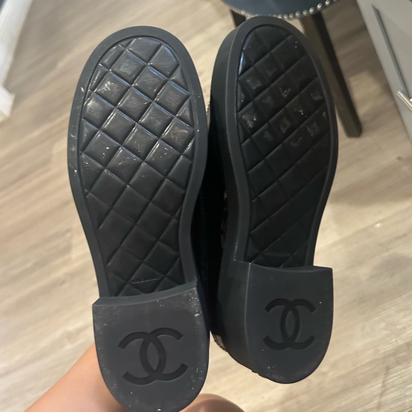 chanel black chunky loafers size 38 - Picture 3 of 4